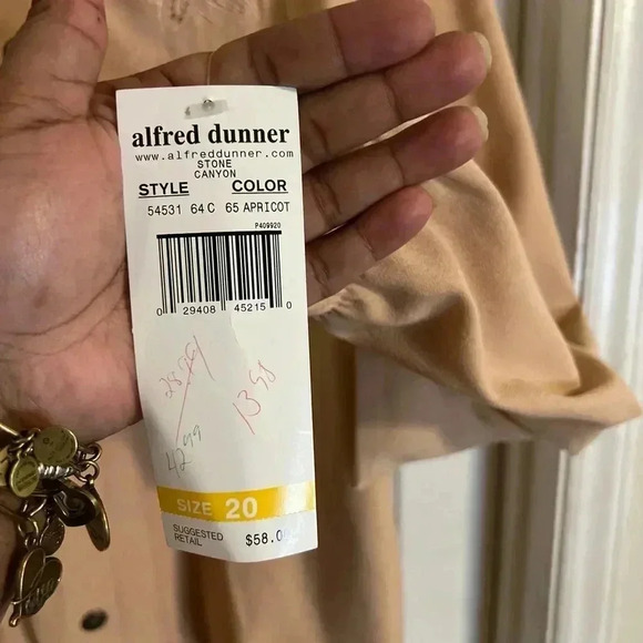 Alfred Dunner Stone Canyon Chore jacket Women’s Size 20 Pockets Apricot NWT - Picture 4 of 7